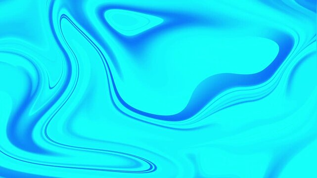 Abstract creative motion blue liquid flow on turquoise background. Video animation Ultra HD 4k footage.