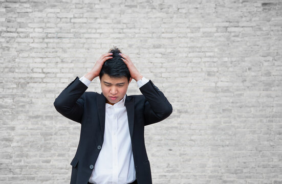 A accountant man in distress of job losses due to replaced by the enterprise AI accounting software