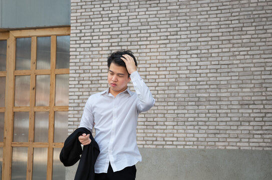 A accountant man in distress of job losses due to replaced by the enterprise AI accounting software