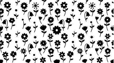Fototapeta premium Cute Animated Flower Seamless Repeating Loop Pattern Keywords: animated, flower