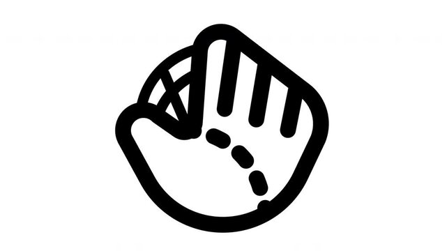 baseball glove animated Line Icons Premium 4K, Outline Motion Graphics Collection