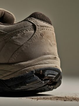 Close-up of worn shoe with the sole coming loose, footwear damage, repair and sustainable consumption concept