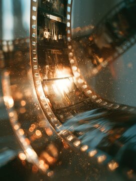 Photographic film negatives held against light with visible dust, archival photography and restoration concept