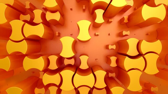 Background of Geometric Shapes. Abstract motion, loop, two color, 3d rendering, 4k resolution
