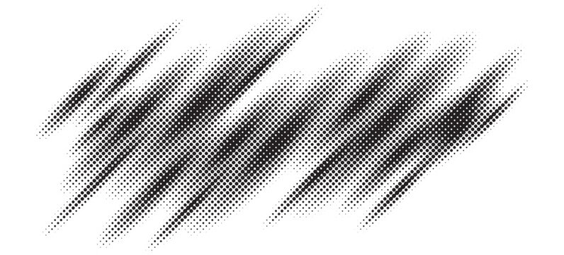 Dotted halftone texture background. Vanishing grunge gritty noise wallpaper. Monochrome pop art gradient overlay.