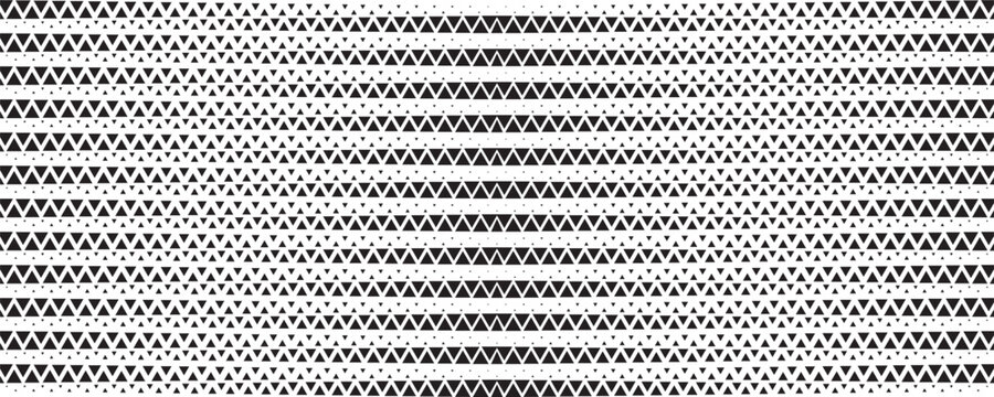 Seamless halftone triangle pattern. Vector seamless triangle fabric halftone paper vintage. Polka pattern background tile decoration geometric wallpaper.