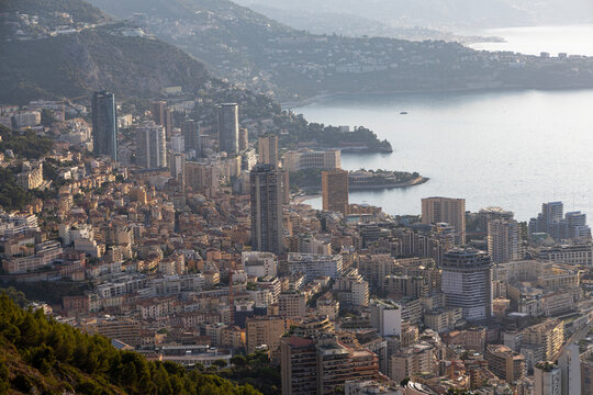 Panoramic View of Monaco from T&ecirc;te de Chien, French Riviera, France