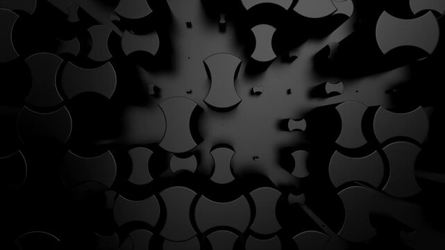 Background of Geometric Shapes. Abstract motion, loop, two color, 3d rendering, 4k resolution
