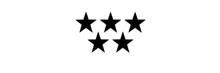 Obraz premium Rating Stars Set, Minimalist Design, Five-Star Review Icon. Quality Assessment Graphic, Customer Feedback Symbol