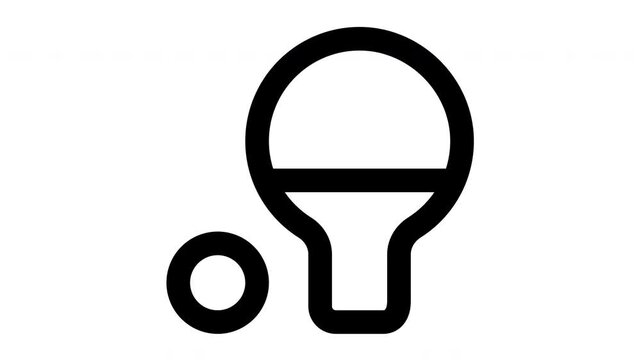 ping pong animated Line Icons Premium 4K, Outline Motion Graphics Collection