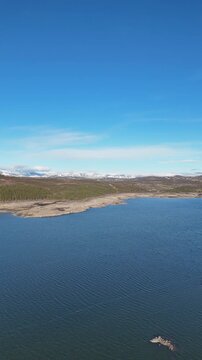 Aerial view of scenery in Norway - Scandinavia - vertical 4K video