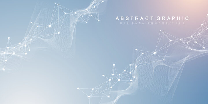 Global network connection concept. Social network communication in the global business. Big data visualization. Internet technology. Vector illustration.