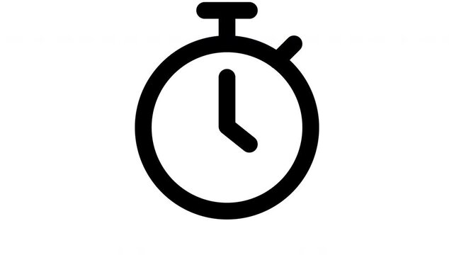stopwatch animated Line Icons Premium 4K, Outline Motion Graphics Collection