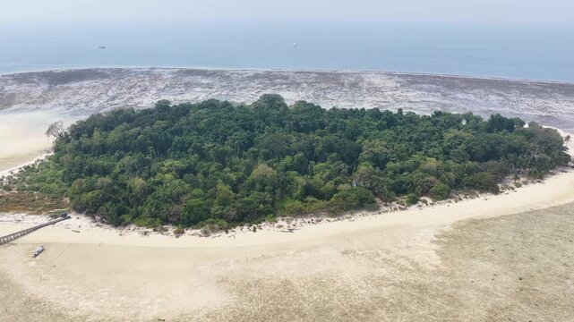 The remote Sangalaki Island is surrounded by a thriving coral reef in the scenic Derawan Archipelago of East Kalimantan, Indonesia. This area harbors extraordinary marine biodiversity.
