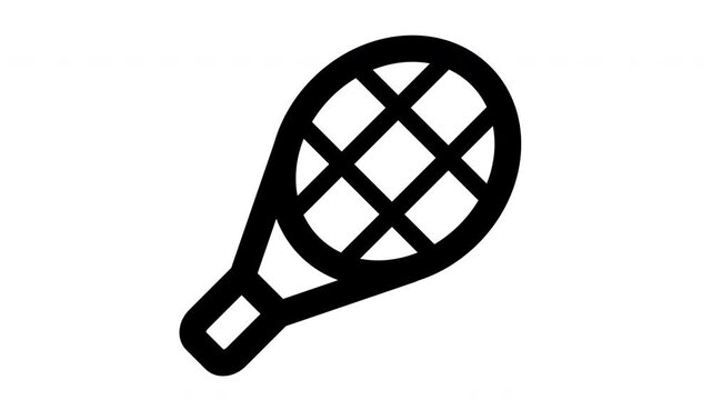 tennis racket animated Line Icons Premium 4K, Outline Motion Graphics Collection