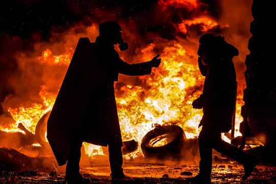 Сivil revolution and protests on the city streets
