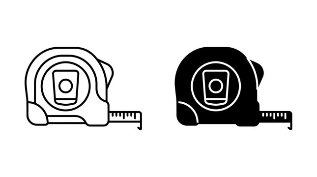 Measuring tape vector icon set isolated on transparent background