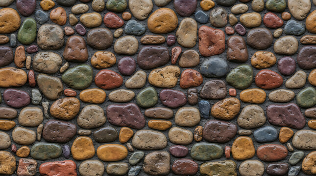Natural river stone wall texture