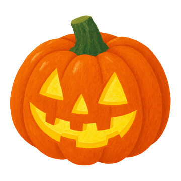 Glowing Halloween jack o lantern pumpkin illustration