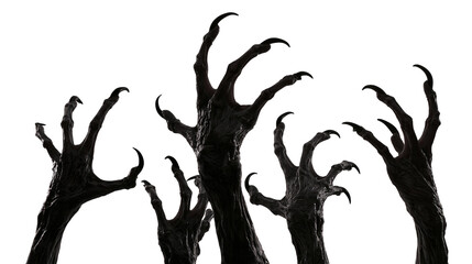 Dark scary monster hands with sharp claws reaching upwards © Rowan