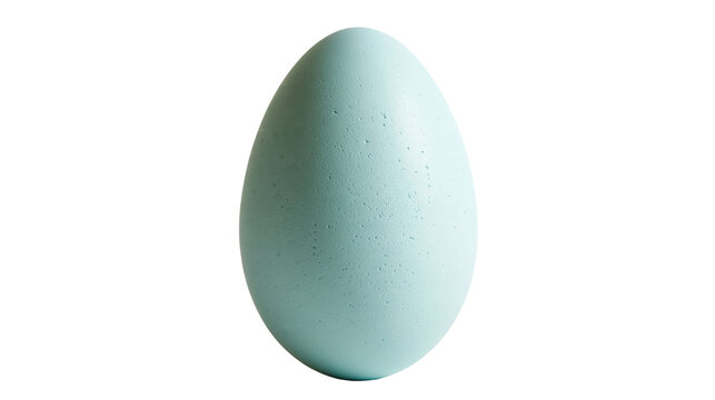 Single light blue speckled egg with smooth matte texture