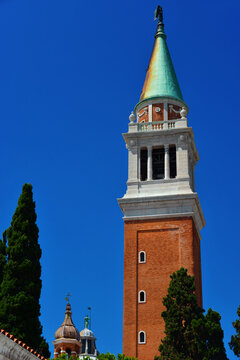 Religious architecture in Venice. 18th century bell tower of St John Maggiore church