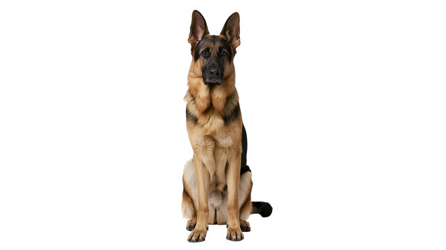 Alert German Shepherd dog sitting and looking forward