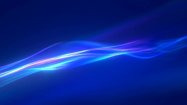 Flowing neon light waves sweep across a dark digital gradient. Technology presentations, digital title sequences, and corporate media.