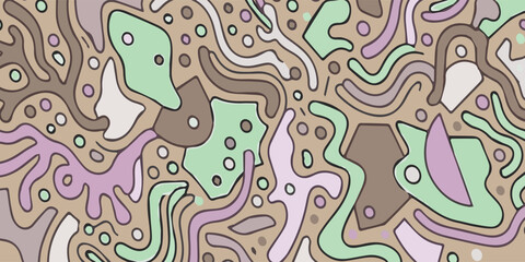 Obraz premium Abstract Topographic Map Pattern with Contour Lines and Color Variations