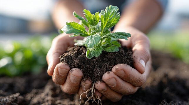 Hands Cupping a Green Seedling &ndash; Symbol of Hope & Environmental Renewal

