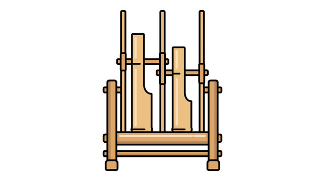 Traditional Indonesian angklung bamboo musical instrument illustration.