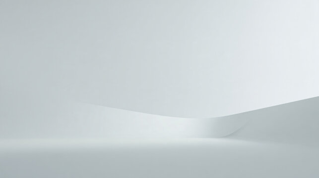 Professional minimalist light-gray background with extremely subtle architectural tonal variations, soft diffused daylight, barely visible smooth curved transition across the surface