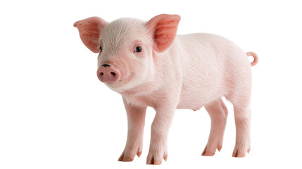 Small pink piglet standing and looking forward © Maria