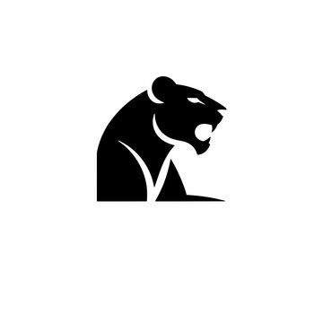 Sleek black panther or jaguar head silhouette profile vector logo illustration. Symbolizes power, speed, luxury automotive identity, athletic teams, gaming/esports, security, tactical gear