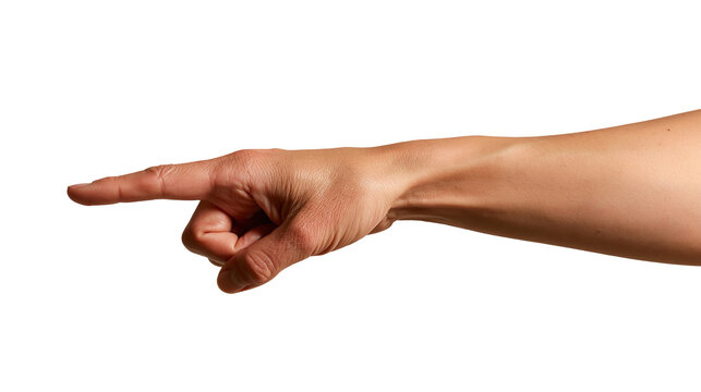 Human arm and hand pointing with index finger extended