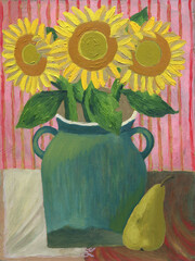 still life with sunflowers. oil painting © Anna Ismagilova