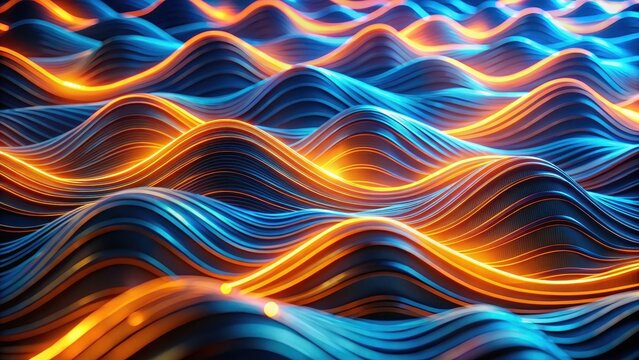 A blue and orange wavy lines
