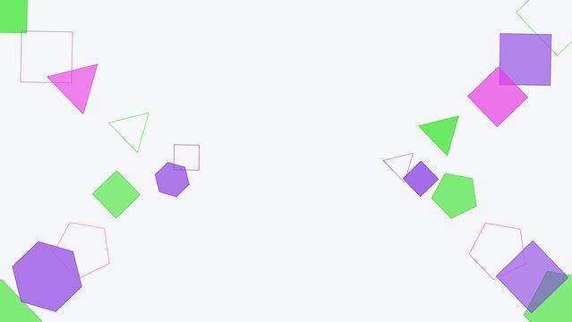 Abstract Minimalist Background Featuring Colorful Floating Geometric Polygons on a Clean White Backdrop