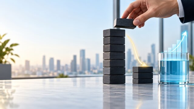 Corporate Deleveraging concept, Strategic Business Growth through Debt Reduction and Liquidity Enhancement for Sustainable Deleveraging