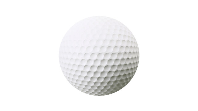 White dimpled golf ball with textured surface