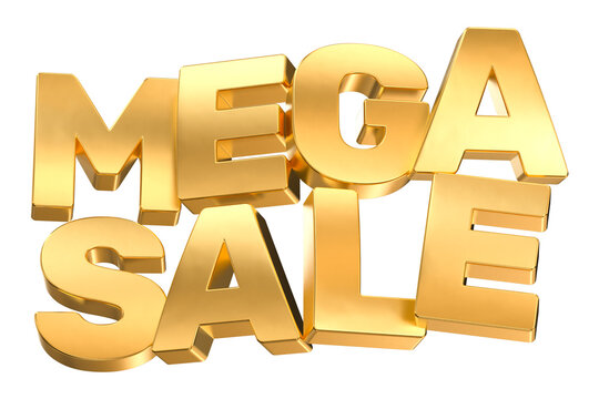 Gold 3D mega sale text