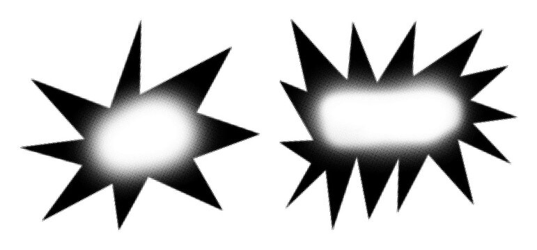 PNG Abstract starburst shapes design on transparent background