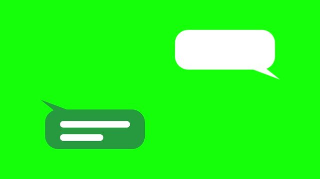 Animated chat bubbles text messaging overlay on green screen for social media communication