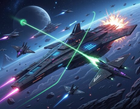 Galactic spaceship battle