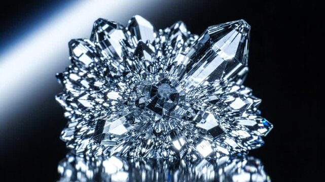 Gleaming Blue Crystal Growing Rapidly - Time-Lapse of Mineral Formation