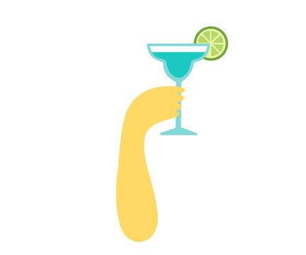 Cocktail margarita vector illustration isolated on transparent background