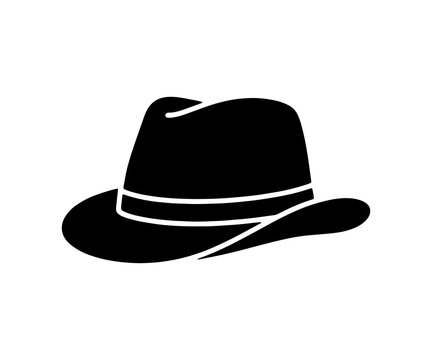 Fedora hat vector icon isolated on transparent background
