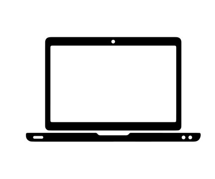 Laptop computer isolated on transparent background cutout icon vector graphic element