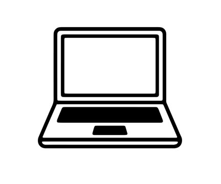 Laptop icon vector isolated on transparent background cutout