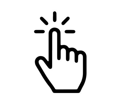 Cursor hand icon vector isolated on transparent background